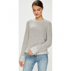 Noisy May - Sweter. Szare swetry klasyczne damskie Noisy May, l, z bawełny, z okrągłym kołnierzem. W wyprzedaży za 99,90 zł.