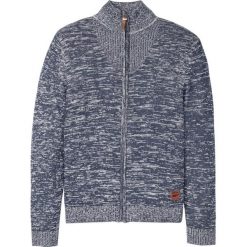 Sweter rozpinany z bawełny z recyklingu bonprix niebiesko-szary. Niebieskie swetry męskie bonprix, s, z bawełny. Za 109,99 zł.