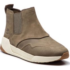 Sztyblety TIMBERLAND - Kiri Up Chelsea TB0A1SXK Canteen. Zielone kozaki damskie Timberland, ze skóry, bez obcasa, bez zapięcia. W wyprzedaży za 369,00 zł.