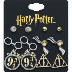 Harry Potter Symbole Kolczyki - Earpin czarny/złoty. Czarne kolczyki damskie Harry Potter, złote. Za 62,90 zł.