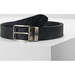 Emporio Armani CINTURA Pasek black. Czarne paski męskie marki Emporio Armani, w paski, z materiału. Za 379,00 zł.