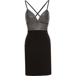 Sukienka na party bonprix czarny. Czarne sukienki koktajlowe marki bonprix, na imprezę, z aplikacjami. Za 149,99 zł.
