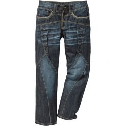 Dżinsy Regular Fit Straight bonprix ciemnoniebieski "used". Niebieskie jeansy męskie regular bonprix, m, bez wzorów, z jeansu. Za 149,99 zł.