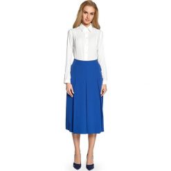 Delfina spódnica midi z kontrafałdami - chabrowa. Niebieskie spódniczki damskie Stylove, s, bez wzorów, z elastanu, eleganckie, midi. Za 139,00 zł.