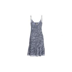 Sukienki krótkie MICHAEL Michael Kors ORNATE PAISLY SLIP DR. Niebieskie sukienki damskie MICHAEL Michael Kors, s, bez wzorów, bez kołnierzyka, z krótkim rękawem, krótkie, mini. Za 859,00 zł.