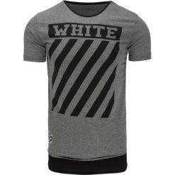 T-shirty męskie z nadrukiem: T-shirt męski z nadrukiem antracytowy (rx2176)