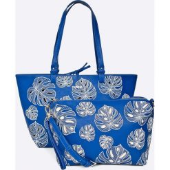 Desigual - Torebka. Niebieskie torby damskie na zakupy marki Desigual, ze skóry ekologicznej, na ramię, duże. W wyprzedaży za 179,90 zł.