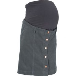 Spódnica sztruksowa ciążowa bonprix antracytowy. Szare spódniczki damskie bonprix, bez wzorów, ze sztruksu, moda ciążowa, dopasowane. Za 49,99 zł.