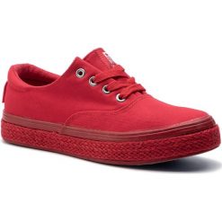 Espadryle BIG STAR - DD274639 Red. Czerwone espadryle damskie BIG STAR, bez wzorów, z tworzywa sztucznego, bez obcasa, na płaskiej podeszwie. W wyprzedaży za 119,00 zł.