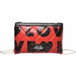 Love Moschino kopertówka damska JC4297-PP08-KJ1-50A czerwona. Czerwone kopertówki damskie Love Moschino, z napisami, eleganckie, bez dodatków. W wyprzedaży za 399,00 zł.