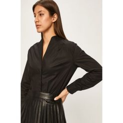 Answear - Koszula. Czarne bluzki damskie ANSWEAR, na co dzień, s, bez wzorów, z elastanu, casualowe, bez kołnierzyka, z długim rękawem. Za 119,90 zł.