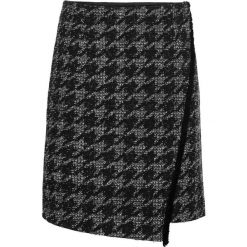 Spódnica bonprix czarno-jasnoszaro-biały. Czarne spódniczki damskie bonprix, bez wzorów, kopertowe. Za 54,99 zł.