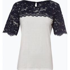 Esprit Collection - T-shirt damski, niebieski. Niebieskie t-shirty damskie marki Esprit Collection, s, w koronkowe wzory, z koronki, eleganckie, z kontrastowym kołnierzykiem. Za 179,95 zł.