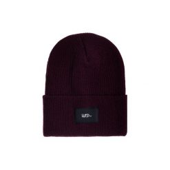 Czapka Beanie Aubergine (Black). Czerwone czapki damskie marki Harp Team, z dzianiny. Za 49,00 zł.