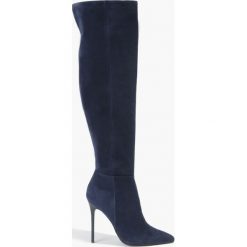 Buty zimowe damskie: Kozaki granatowe Elena