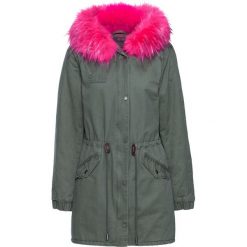 Odzież damska: Parka bonprix oliwkowo-neonowy różowy
