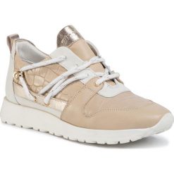Sneakersy GINO ROSSI - WI16-SAUCO-01 Beige. Brązowe półbuty damskie Gino Rossi, na co dzień, z aplikacjami, ze skóry, bez obcasa, na płaskiej podeszwie, bez zapięcia. Za 279,99 zł.