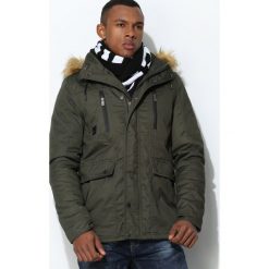 Khaki Kurtka Simple Jack. Brązowe kurtki męskie Born2be, na zimę, m, bez wzorów, bez kaptura. Za 149,99 zł.