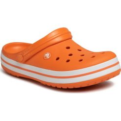 Klapki CROCS - Crocsband 11016 Orange/White. Pomarańczowe klapki damskie Crocs, bez wzorów, z tworzywa sztucznego, bez obcasa. Za 199,00 zł.