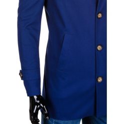 PŁASZCZ MĘSKI C269 - GRANATOWY. Niebieskie płaszcze na zamek męskie Ombre Clothing, m, z bawełny, eleganckie. Za 149,00 zł.