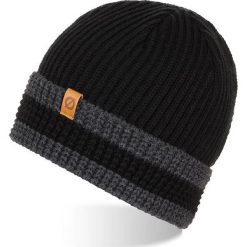 Czapka męska zimowa beanie Brodrene CZ15 - czarny / c.szary. Szare czapki męskie Brødrene, na zimę, bez wzorów, ze skóry. Za 39,99 zł.