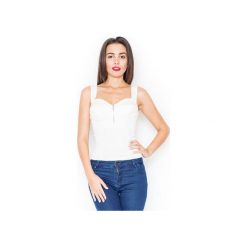 Bluzka K102 Ecru. Brązowe bluzki damskie KATRUS, xl, z aplikacjami, bez kołnierzyka, z długim rękawem. Za 79,00 zł.
