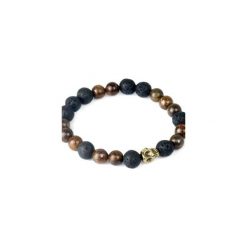 Bransoletka Męska Bronzyt Lawa Hematyt. Pomarańczowe bransoletki męskie Brazi druse jewelry, z hematytem, złote. Za 80,00 zł.