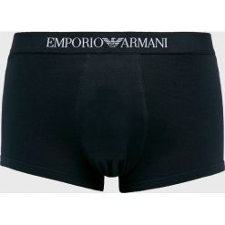Emporio Armani - Bokserki. Czarne bokserki męskie Emporio Armani, bez wzorów, z bawełny. W wyprzedaży za 129,90 zł.