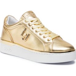Sneakersy LIU JO - Silvia 01 B69015 P0231 Light Gold 07014. Żółte półbuty damskie Liu Jo, na co dzień, bez wzorów, ze skóry, bez obcasa, na płaskiej podeszwie, bez zapięcia. Za 649,00 zł.