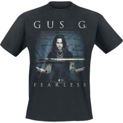 Gus G. Fearless T-Shirt czarny. Czarne t-shirty męskie z nadrukiem marki Gus G., l, z okrągłym kołnierzem. Za 42,90 zł.