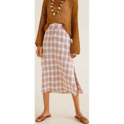 Mango - Spódnica Soft. Czerwone spódniczki damskie Mango, s, bez wzorów, z bawełny, midi, rozkloszowane. Za 139,90 zł.