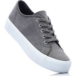 Sneakersy na podeszwie platformie bonprix dymny szary. Szare buty sportowe damskie marki bonprix, bez wzorów, sportowe. Za 89,99 zł.
