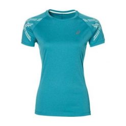 Topy sportowe damskie: Asics Koszulka damska Stripe SS TOP Dark Grey Heather ciemno szara