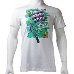 Adidas Video Game Tee Z36494 t-shirt męskie białe, zielone XS. Zielone t-shirty męskie Adidas, xs, bez wzorów, z bawełny, bez kołnierzyka, krótkie. W wyprzedaży za 69,99 zł.
