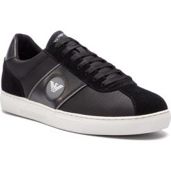 Sneakersy EMPORIO ARMANI - X4X259 XL708 K003 Black/Bl/Bl/Silver. Czarne sneakersy męskie marki Emporio Armani, na co dzień, bez wzorów, z zamszu, bez zapięcia. Za 819,00 zł.