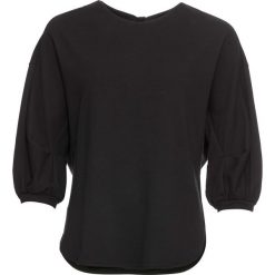 Bluza z rękawami 3/4 bonprix czarny. Czarne koszulki damskie bonprix, bez wzorów, bez kołnierzyka. Za 44,99 zł.