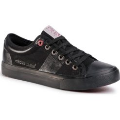 Trampki CROSS JEANS - FF1R4019C Black. Czarne półbuty męskie Cross Jeans, bez wzorów, z jeansu, klasyczne, bez zapięcia. Za 119,00 zł.