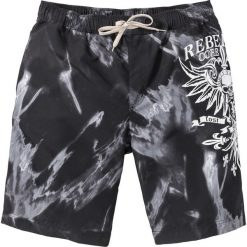 Bermudy plażowe Regular Fit bonprix czarny z nadrukiem. Czarne spodenki i szorty męskie marki bonprix, xxl, z nadrukiem. Za 74,99 zł.