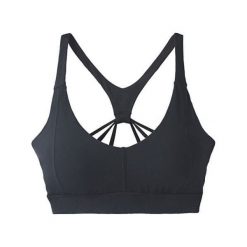 Prana Biustonosz sportowy damski Momento Bra Black (rozmiar M). Czarne biustonosze sportowe damskie PrAna, m, bez wzorów. W wyprzedaży za 175,00 zł.