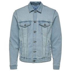 ONLY&SONS Moneta Trucker L Blue PK 3149 BlueDenim (rozmiar XL). Niebieskie płaszcze męskie Only&Sons, xl, bez wzorów, z denimu, bez kaptura. W wyprzedaży za 132,00 zł.
