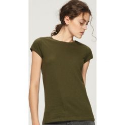 T-shirt Basic - Khaki. Brązowe t-shirty damskie Sinsay, l. Za 9,99 zł.