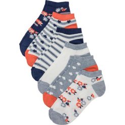 Skarpety do sneakersów (6 par) bonprix niebieski melanż w kwiaty. Niebieskie skarpetki damskie bonprix, w kwiaty. Za 42,99 zł.