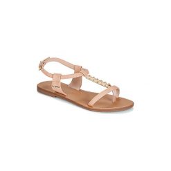 Sandały LPB Shoes PETUNIA. Brązowe sandały damskie marki LPB Shoes, bez wzorów, bez obcasa, bez zapięcia. Za 129,00 zł.