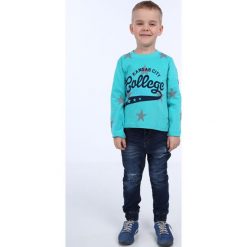 Bluza chłopięca z długim rękawem miętowa NDZ9019. Zielone bluzy chłopięce marki Fasardi, z długim rękawem, długie. Za 39,00 zł.