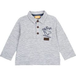Koszulka polo w kolorze szarym. Szare t-shirty chłopięce z długim rękawem marki Chicco, w paski, z bawełny. W wyprzedaży za 59,95 zł.