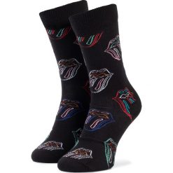 Skarpety Wysokie Unisex HAPPY SOCKS - RLS01-9700 Czarny. Czarne skarpetki damskie Happy Socks, bez wzorów, z elastanu. Za 54,90 zł.