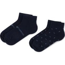Zestaw 2 par niskich skarpet unisex EMPORIO ARMANI - 302228 9A292 00134 r. 39-46 Calza. Niebieskie skarpetki damskie Emporio Armani, bez wzorów, z elastanu. W wyprzedaży za 59,00 zł.