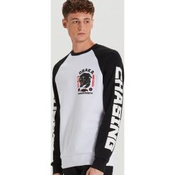 Bluza z kontrastowymi rękawami - Biały. Białe bluzy męskie Cropp, s, bez wzorów, z kontrastowym kołnierzykiem, bez rękawów, bez kaptura. Za 99,99 zł.