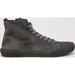 Guess Jeans - Trampki. Szare trampki męskie Guess Jeans, z aplikacjami, z jeansu, na sznurówki. W wyprzedaży za 449,90 zł.