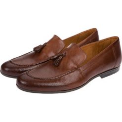 Buty Brązowe Gerald. Pomarańczowe mokasyny męskie LANCERTO, ze skóry, casualowe. W wyprzedaży za 299,90 zł.